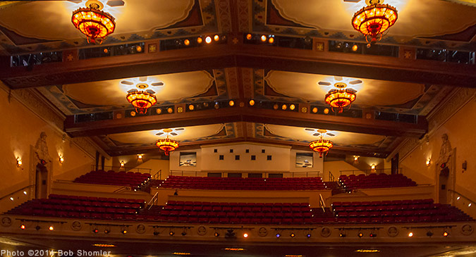 Stage lighting in dropped ceiling beams