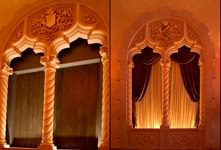 Lobby organ console and shutter arches